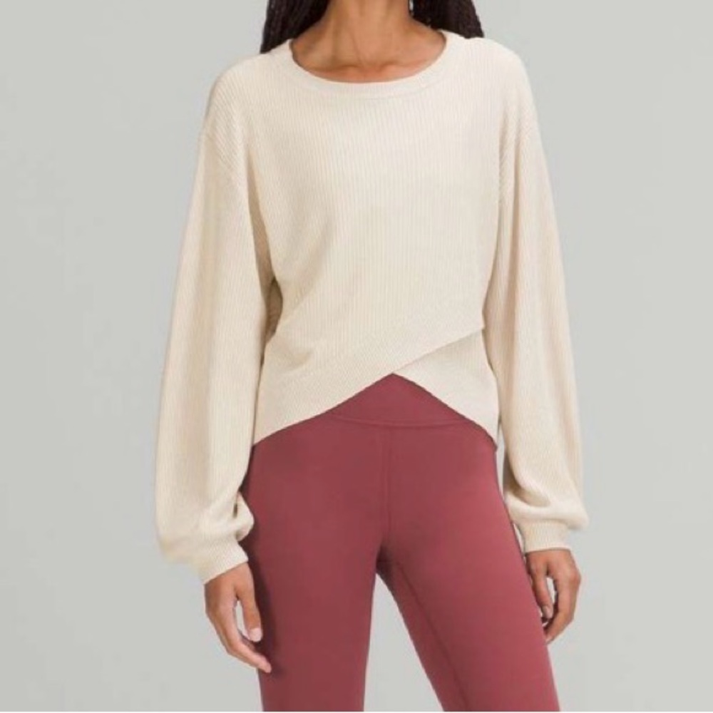 Lululemon Reversible Crossover Sweater in White Opal Women’s Size 12